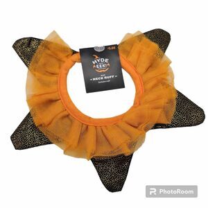 Hyde & Eek Boutique Pet Halloween Costume Collar Cat Neck Ruff Orange Black Gold